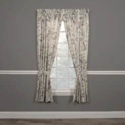 Ellis Curtain Shop 33 Ellis Curtain Abigail High Quality Window Rod Pocket Panel Pairs With 2 Tie Backs - 2-Piece - 90x84", Lilac