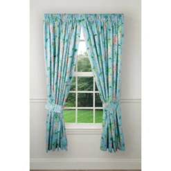 Ellis Curtain Wisteria Lined Light Blocking Window Curtain Tailored Panel - 50x63" Turquoise