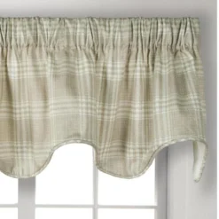 Ellis Curtain Light Blocking Cool Adjustable Bartlett Lined Scallop Window Valance - 70x17" Natural -Ellis Curtain Shop 730462137814 ELLIS 2