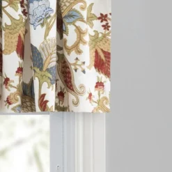 Lined Jacquard Rod Pocket Window Valance 80" X 15" Multicolor By Ellis Curtain