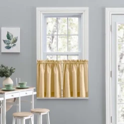 Ellis Curtain Lisa Solid Color Poly Cotton Duck Fabric Tailored Tier Butter 7 Ellis Curtain Lisa Solid Color Poly Cotton Duck Fabric Tailored Tier Butter -Ellis Curtain Shop GUEST 0ba56088 07a7 48c3 9411 f3874914ac69