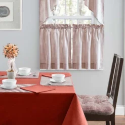 Ellis Curtain Plaza Classic Ticking Stripe Printed On Natural Ground 1.5" Rod Pocket Tailored Swag 56" X 36" Brick 6 Ellis Curtain Plaza Classic Ticking Stripe Printed On Natural Ground 1.5" Rod Pocket Tailored Swag 56" X 36" Brick -Ellis Curtain Shop GUEST 0cdd17e9 c6e6 411e 98c5 f01c861c8023