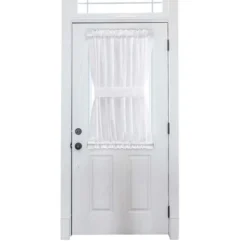 Ellis Stacey 1.5" Rod Pocket High Quality Fabric Solid Color Door Panel, White -Ellis Curtain Shop GUEST 187b8fca acf0 4e35 92d0 3fe751992113