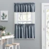 Ellis Lisa Solid Color Poly Cotton Duck Fabric Tailored Valance 58"x15" Dusty Blue