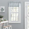 Ellis Curtain Plaza Classic Ticking Stripe Printed On Natural Ground 1.5" Rod Pocket Tailored Valance 58" X 15" Blue