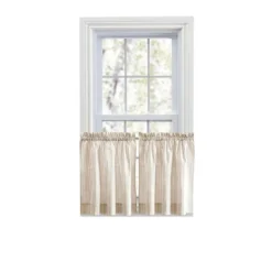 Ellis Curtain Plaza Classic Ticking Stripe Printed 1.5" Rod Pocket Tailored Tiers Tan -Ellis Curtain Shop GUEST 1e5085f7 07b6 4fec 9cac b2956b21fa51