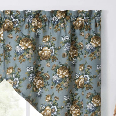 Ellis Bella Rose Stylish Medium Scale Printed Floral Pattern 1.5" Rod Pocket Tailored Swag 56"x36" Wedge 4 Ellis Bella Rose Stylish Medium Scale Printed Floral Pattern 1.5" Rod Pocket Tailored Swag 56"x36" Wedge - Image 4