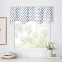 Ellis Curtain Manchester 3" Rod Pocket 100% Cotton Machine Wash And Dry Tailored Valance 50" X 16" Blue