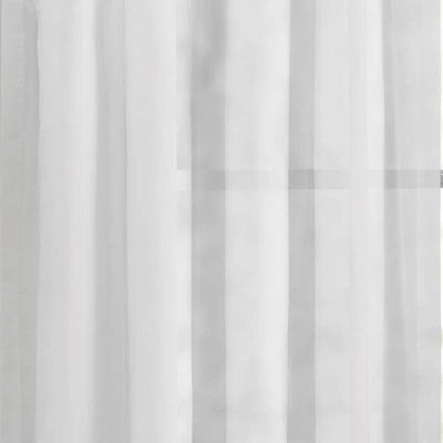 Ellis Curtain Cotton Voile 1.5" Rod Pocket Tailored Valance For Windows 86" X 15" White 3 Ellis Curtain Cotton Voile 1.5" Rod Pocket Tailored Valance For Windows 86" X 15" White - Image 3