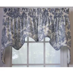 Ellis Curtain Victoria Park Toile 2-Piece High Quality Classic Print Swag Lined Empress Window Valance - 70 X28" Blue -Ellis Curtain Shop GUEST 2e9fc638 d38d 416d a17f fdc0fdf2d41b