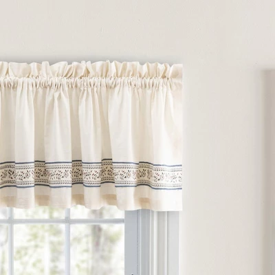 Ellis Curtain Richmark 1.5" Rod Pocket Tailored Valance For Windows 70" X 15" Natural 2 Ellis Curtain Richmark 1.5" Rod Pocket Tailored Valance For Windows 70" X 15" Natural - Image 2