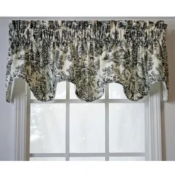 Victoria Park Toile Lined Scallop Window Valance 70in X 15in By Ellis Curtain -Ellis Curtain Shop GUEST 4a884f78 7b36 4b14 aafe f9fb0abf06ec