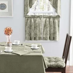 Ellis Curtain Lexington Leaf Pattern On Colored Ground Curtain Tiers Sage -Ellis Curtain Shop GUEST 4bfe7875 4245 493d ad1a 4c56778b1155