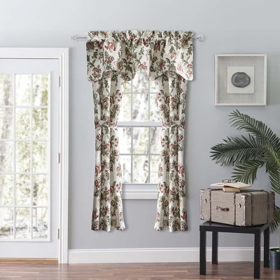 Ellis Curtain Madison Floral Design Printed Natural Ground 3" Rod Pocket Lined Scallop Valance 58" X 15" Brick 1 Ellis Curtain Madison Floral Design Printed Natural Ground 3" Rod Pocket Lined Scallop Valance 58" X 15" Brick