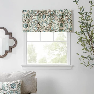 Ellis Curtain Paisley Prism Tailored 3" Rod Pocket Valances For Windows 50" X 15" Latte 1 Ellis Curtain Paisley Prism Tailored 3" Rod Pocket Valances For Windows 50" X 15" Latte