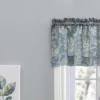 Ellis Curtain Lexington Leaf Pattern On Colored Ground Tailored Valance 58"x15" Blue