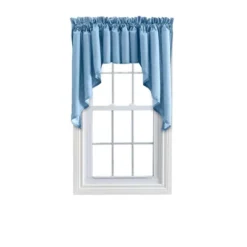 Ellis Stacey 3" Rod Pocket High Quality Fabric Solid Color Window Lined Swag Set Slate -Ellis Curtain Shop GUEST 5c5594dd ba55 41de aa09 9fa3e475d5ba