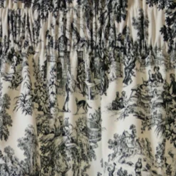 Ellis Curtain Victoria Park Toile High Quality Room Darkening Solid Color Lined Scallop Window Valance - 70 X 15, Black -Ellis Curtain Shop GUEST 61806410 bec5 4f53 b40a 691e13c5db8b