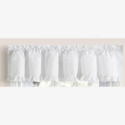 Home Classic Narrow Ruffle Rod Pocket Valance 74" X 12" White By Ellis Curtain