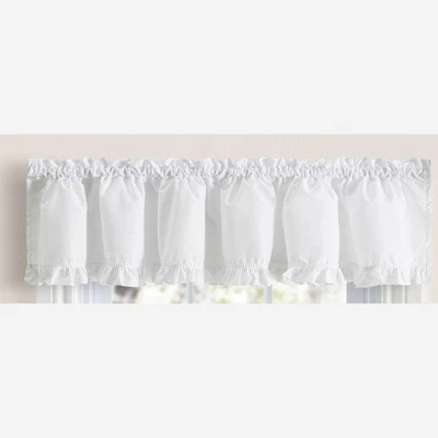 Home Classic Narrow Ruffle Rod Pocket Valance 74" X 12" White By Ellis Curtain 1 Home Classic Narrow Ruffle Rod Pocket Valance 74" X 12" White By Ellis Curtain