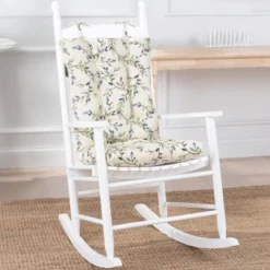 Ellis Vintage Stylish Medium Scale Printed Vine Pattern Ties To Secure Rocker Set 18"x24" Azure -Ellis Curtain Shop GUEST 63dd5456 b093 462d 9925 e59b703f62b0