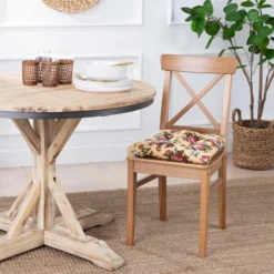 Ellis Bella Rose Excusive Medium Scale Printed Floral Pattern Non-Skid Chair Pad