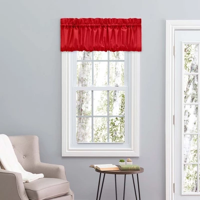Ellis Stacey 1.5" Rod Pocket High Quality Fabric Solid Color Window Balloon Valance 60"x15" Red 1 Ellis Stacey 1.5" Rod Pocket High Quality Fabric Solid Color Window Balloon Valance 60"x15" Red