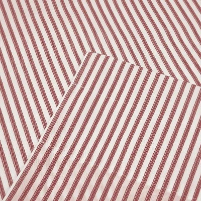 Ellis Curtain Plaza Classic Ticking Stripe Printed On Natural Ground 1.5" Rod Pocket Tailored Swag 56" X 36" Brick 4 Ellis Curtain Plaza Classic Ticking Stripe Printed On Natural Ground 1.5" Rod Pocket Tailored Swag 56" X 36" Brick - Image 4