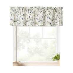 Ellis Vintage Stylish Medium Scale Printed Vine Pattern 1.5" Rod Pocket Tailored Valance 58"x15" Azure -Ellis Curtain Shop GUEST 860434f1 5517 42f9 95e0 b44578fac82c