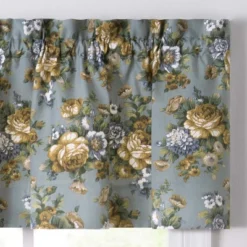 Ellis Bella Rose Stylish Medium Scale Printed Floral Pattern 1.5" Rod Pocket Tailored Valance 58"x15" Wedge -Ellis Curtain Shop GUEST 900bb0f2 7a81 44f8 958b b5427f7ca910