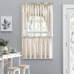 Ellis Curtain Plaza Classic Ticking Stripe Printed On Natural Ground 1.5" Rod Pocket Tailored Valance 58" X 15" Tan 5 Ellis Curtain Plaza Classic Ticking Stripe Printed On Natural Ground 1.5" Rod Pocket Tailored Valance 58" X 15" Tan -Ellis Curtain Shop GUEST 904e7fbc 894d 4ace b490 618d50402163 1