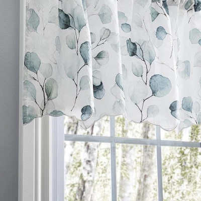 Ellis Curtain Eucalyptus Crushed Taffeta Rod Pocket Valance - 48x15", Spa 2 Ellis Curtain Eucalyptus Crushed Taffeta Rod Pocket Valance - 48x15", Spa - Image 2