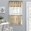 Ellis Curtain Lexington Leaf Pattern On Colored Ground Curtain Tiers Tan