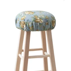 Ellis Bella Rose Stylish Medium Scale Printed Floral Pattern Elastic Bottom Edge Barstool Cover 13"x13" Wedge -Ellis Curtain Shop GUEST 958b0344 7e42 4143 9808 e0f776026a98