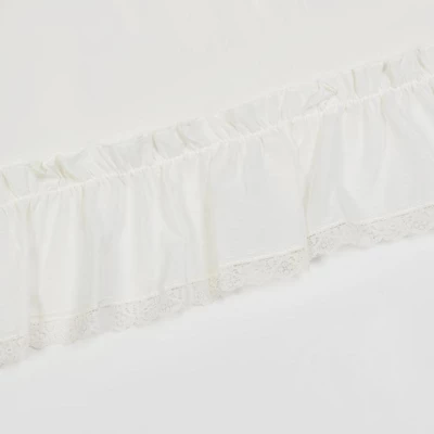 Ellis Curtain Madelyn Ruflled Victorian 1.5" Rod Pocket Swag For Windows Lace Edge 82" X 38" Natural 3 Ellis Curtain Madelyn Ruflled Victorian 1.5" Rod Pocket Swag For Windows Lace Edge 82" X 38" Natural - Image 3