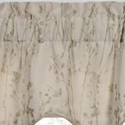 Ellis Curtain Meadow High Quality Room Darkening Solid Natural Color Lined Scallop Window Valance - 50 X15", Linen 2 Ellis Curtain Meadow High Quality Room Darkening Solid Natural Color Lined Scallop Window Valance - 50 X15", Linen - Image 2