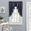 Ellis Stacey 1.5" Rod Pocket High Quality Fabric Solid Color Window Ruffled Swag 60"x38" Navy