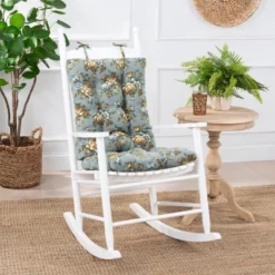 Ellis Bella Rose Stylish Medium Scale Printed Floral Pattern Ties To Secure Rocker Set 18"x24" Wedge