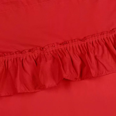 Ellis Stacey 1.5" Rod Pocket High Quality Fabric Solid Color Window Ruffled Filler Valance 54"x13" Red 2 Ellis Stacey 1.5" Rod Pocket High Quality Fabric Solid Color Window Ruffled Filler Valance 54"x13" Red - Image 2