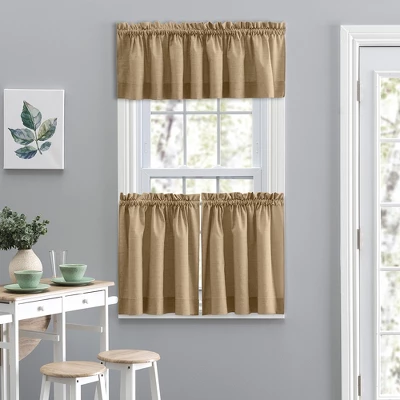 Ellis Lisa Solid Color Poly Cotton 1.5" Rod Pocket Duck Fabric Stylish Tailored Valance 58"x15" Tan 1 Ellis Lisa Solid Color Poly Cotton 1.5" Rod Pocket Duck Fabric Stylish Tailored Valance 58"x15" Tan
