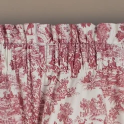 Victoria Park Toile 2-Piece Classic Print Window Valance 70" X 28" Red By Ellis Curtain