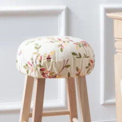 Ellis Vintage Stylish Medium Scale Printed Vine Pattern Elastic Bottom Edge Barstool Cover 13"x13" Pecan -Ellis Curtain Shop GUEST cadb14f6 6d22 4175 8190 8d986facca76