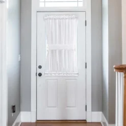 Ellis Stacey 1.5" Rod Pocket High Quality Fabric Solid Color Door Panel, White