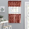 Ellis Curtain Lexington Leaf Pattern On Colored Ground Tailored Valance 58"x15" Brick