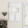 Ellis Intricate Brush Fringe Sewn On Bottom Edge 1.5" Rod Pocket Only Tailored Valance 80"x15" White