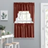 Ellis Window Treatment Solid Color Poly Cotton Duck Fabric Tailored Swag 56"x36" Burnt Red