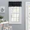 Ellis Stacey Solid Color Window 1.5" Rod Pocket High Quality Fabric Ruffled Filler Valance 54"x13" Black