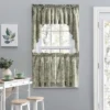 Ellis Curtain Lexington Leaf Pattern On Colored Ground Tailored Swags 56"x36" Sage