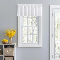 Ellis Stacey 3" Rod Pocket High Quality Fabric Solid Color Window Lined Filler Valance 42"x13" White