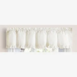 Home Classic Narrow Ruffle Rod Pocket Valance Natural By Ellis Curtain